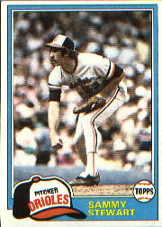 1981 Topps Baseball Cards      262     Sammy Stewart